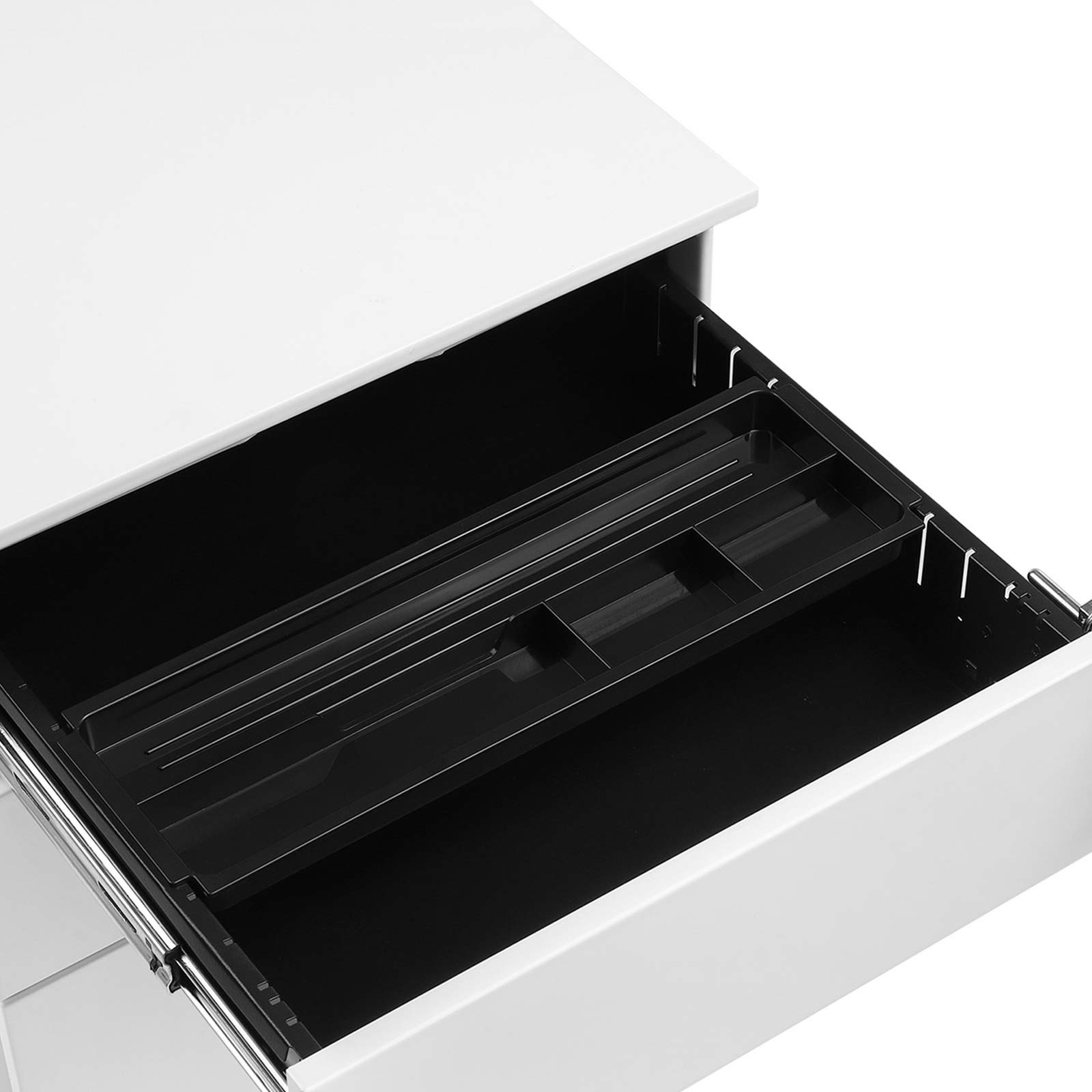 Songmics OFC63WT cassettiera ufficio 3 cassetti bianco con ruote
