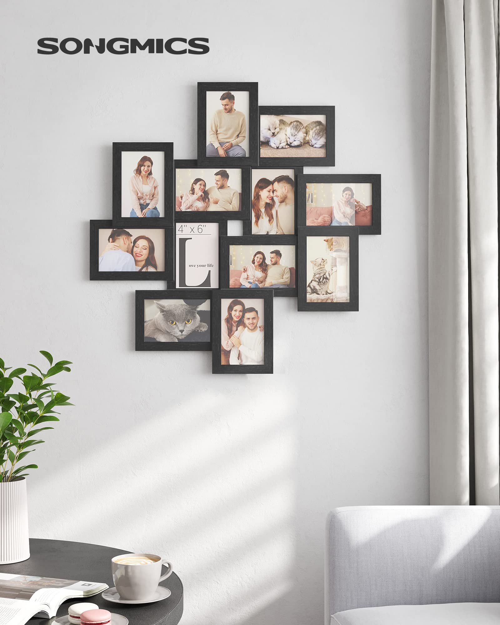 Songmics RPF22BK cornici foto 10x15 cm 12 pezzi nere