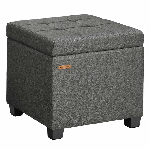 Songmics ULOM509GN01 pouf contenitore cubo grigio