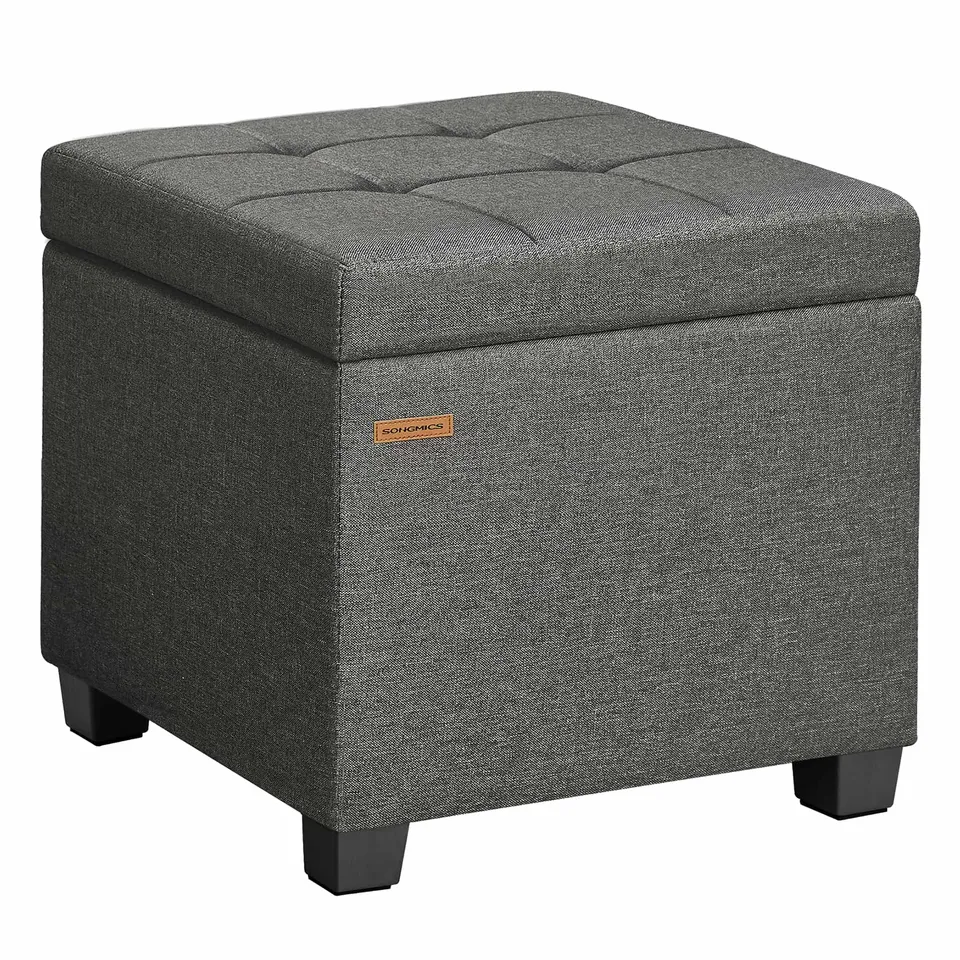 Songmics ULOM509GN01 pouf contenitore cubo grigio