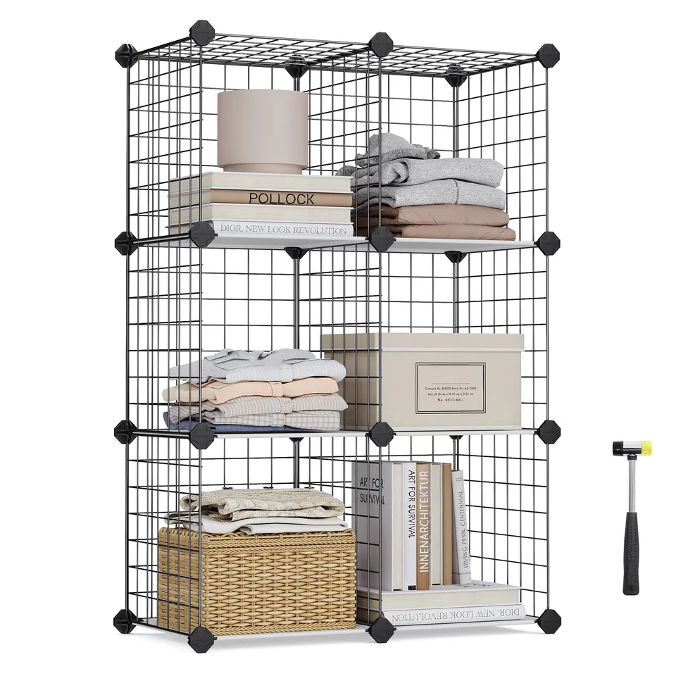Songmics LPI111H Scaffale 6 Cubi Nero 31x63x93 cm