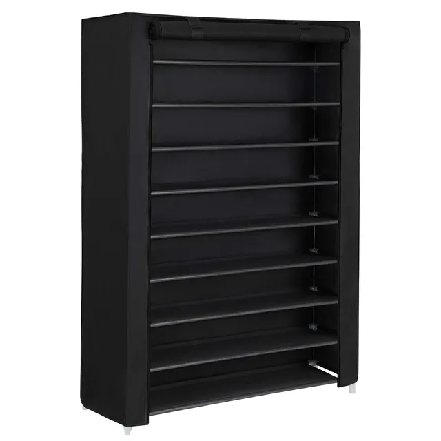 SONGMICS RXJ00HV1 Scarpiera 10 Ripiani Nero 45 Paia antipolvere