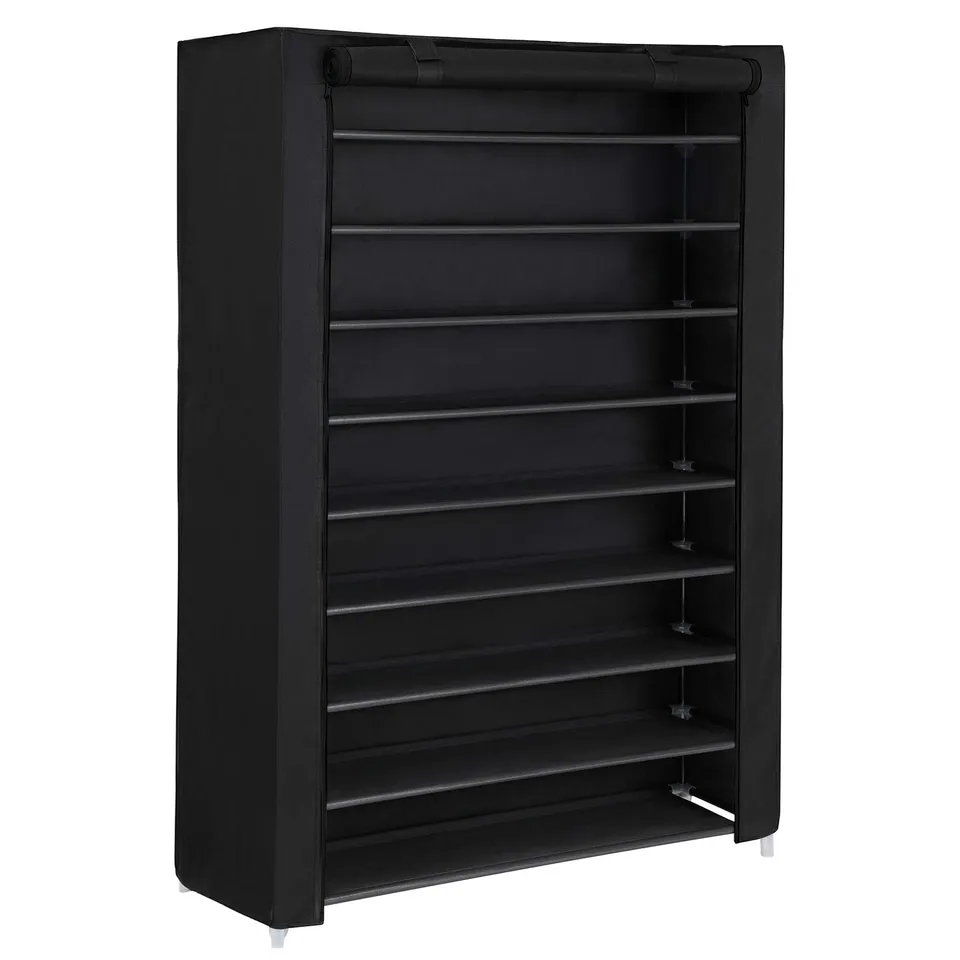 SONGMICS RXJ00HV1 Scarpiera 10 Ripiani Nero 45 Paia antipolvere