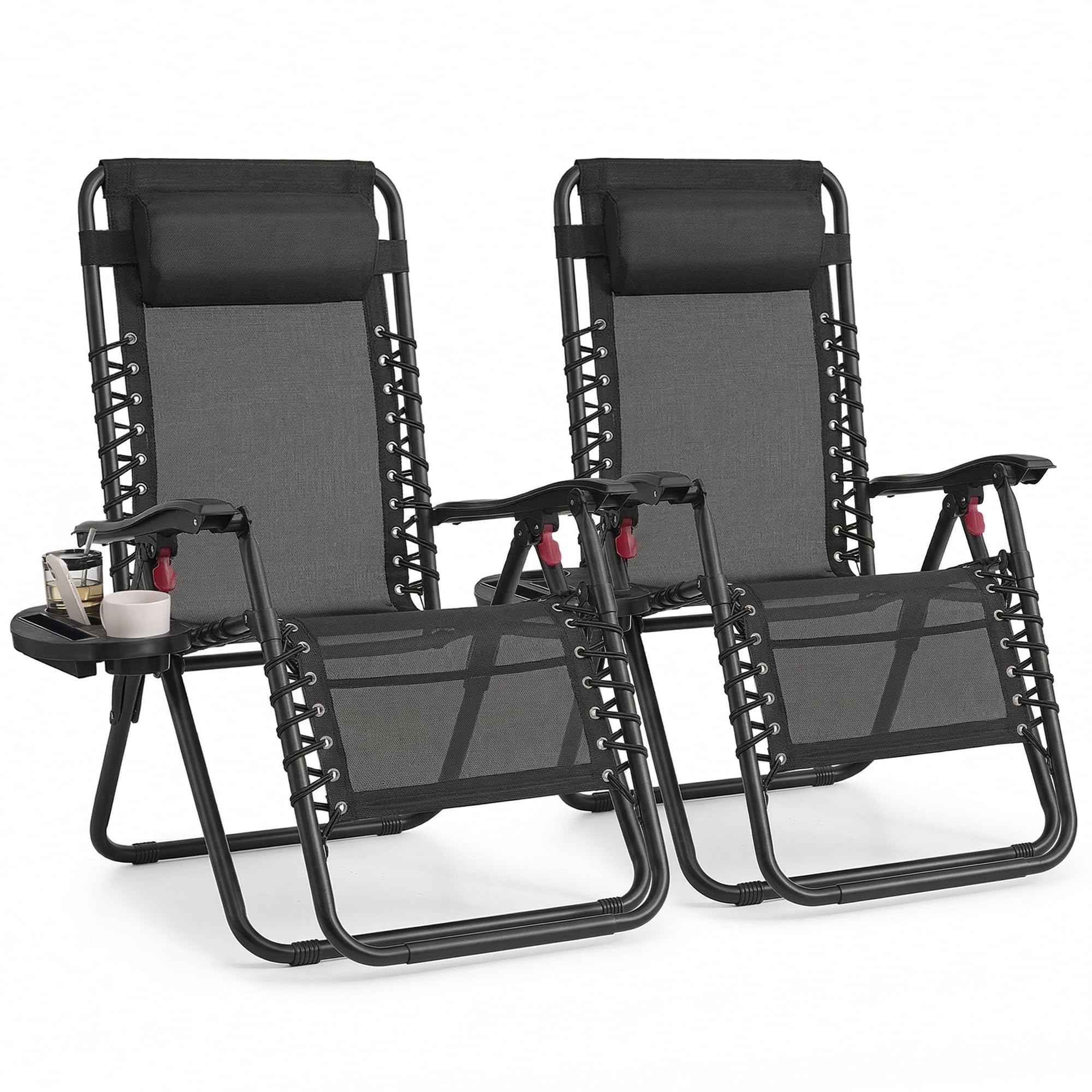 Songmics GLB032BZ02 sdraio pieghevole set 2 nero 110 kg