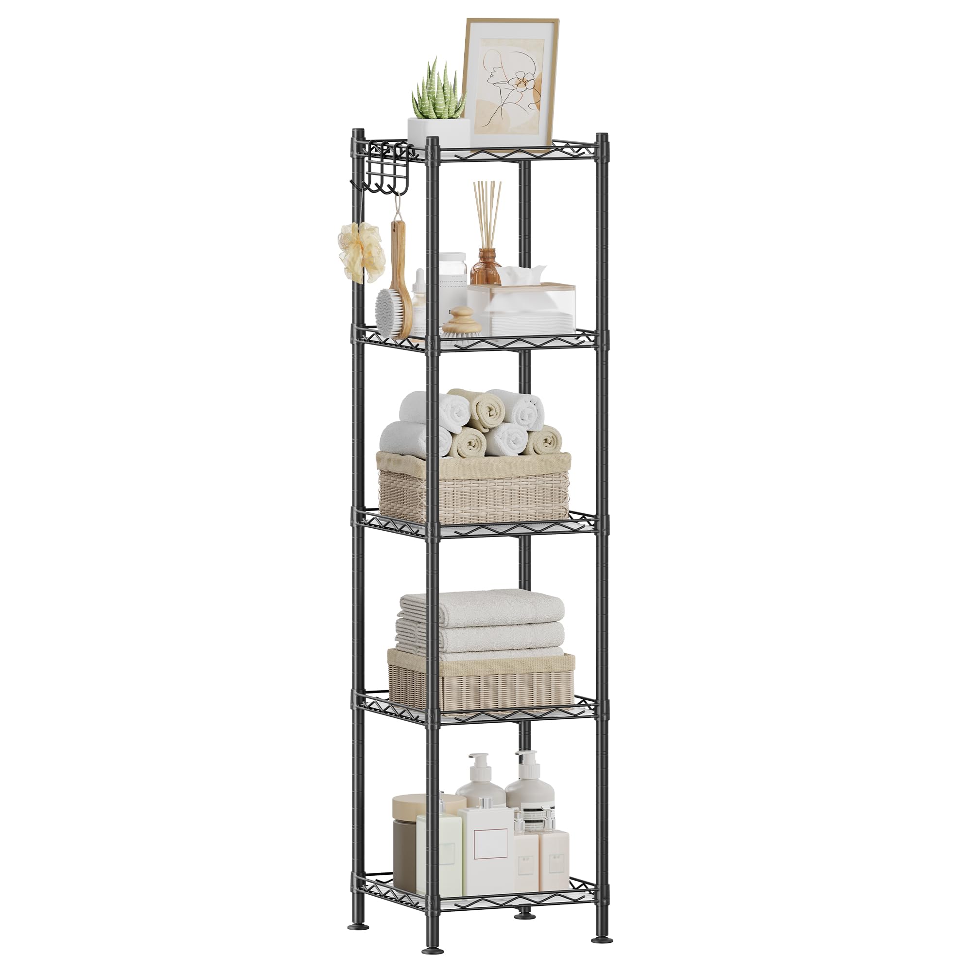 Songmics LGR116E01 scaffale metallo argento 6 ripiani 40x30