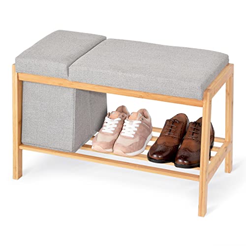 Domopak Living Panca Bambù Grigia 70,5x36x47,5 cm Vano
