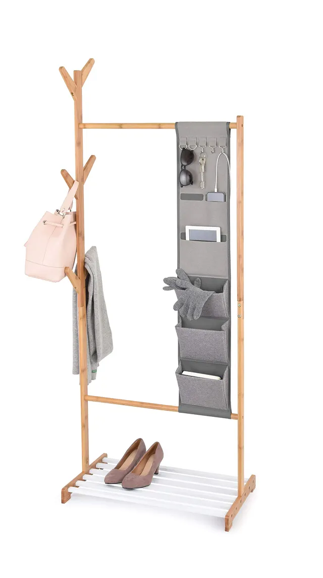 Domopak Living Stander Appendiabiti Bamboo 65x38x167 cm