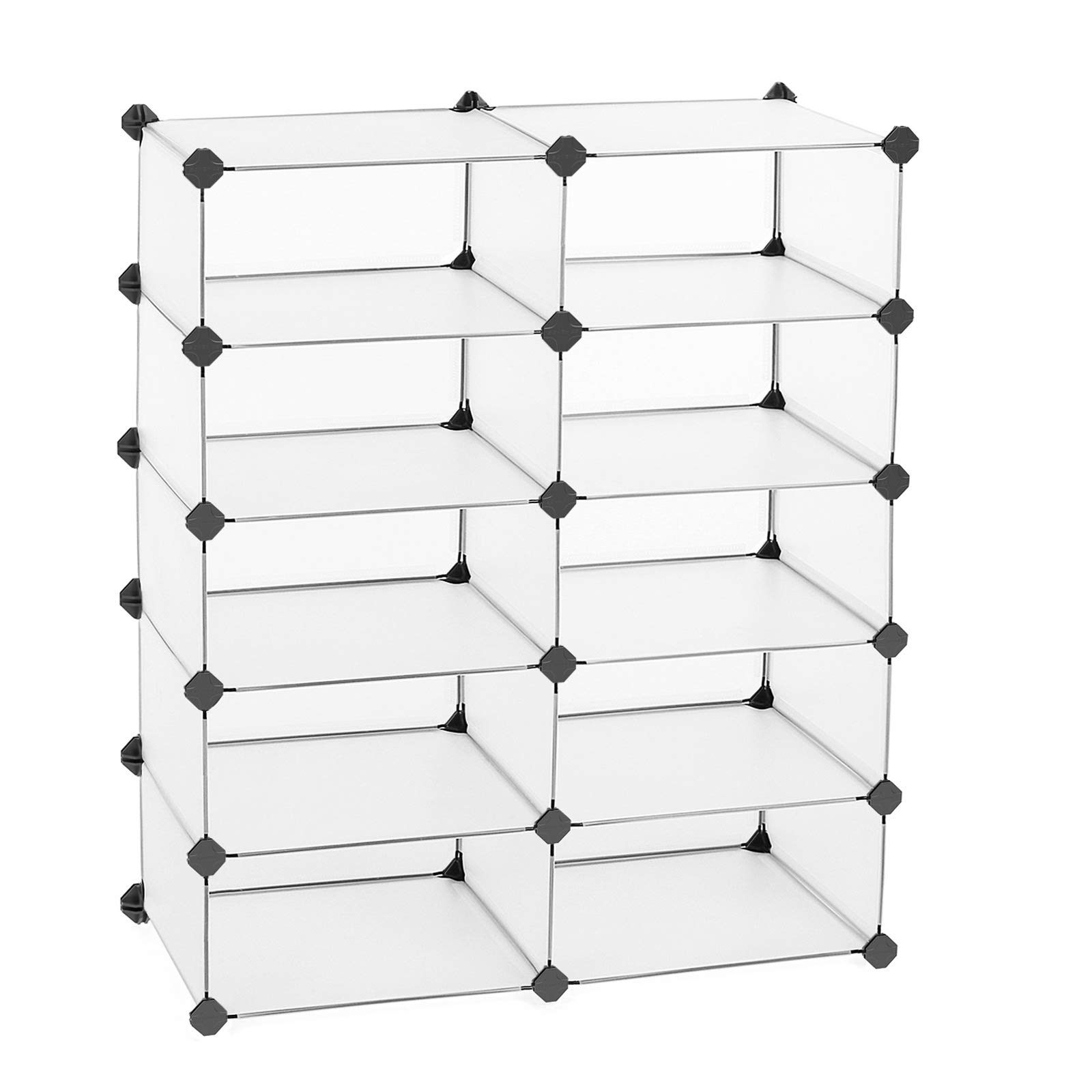 Songmics LPC20W scaffale montabile bianco salvaspazio
