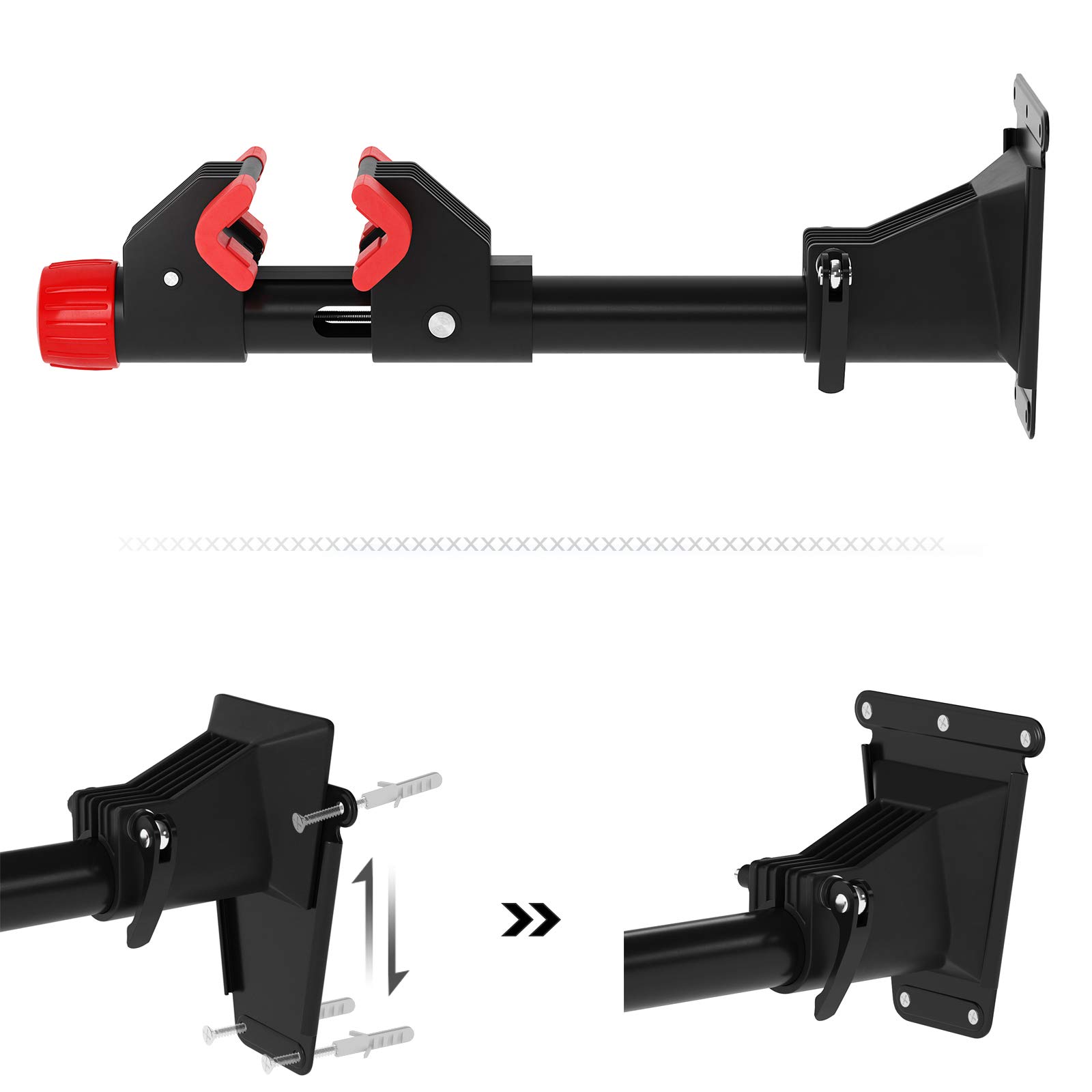 Songmics SBR08B supporto bici da parete 20 kg nero rosso