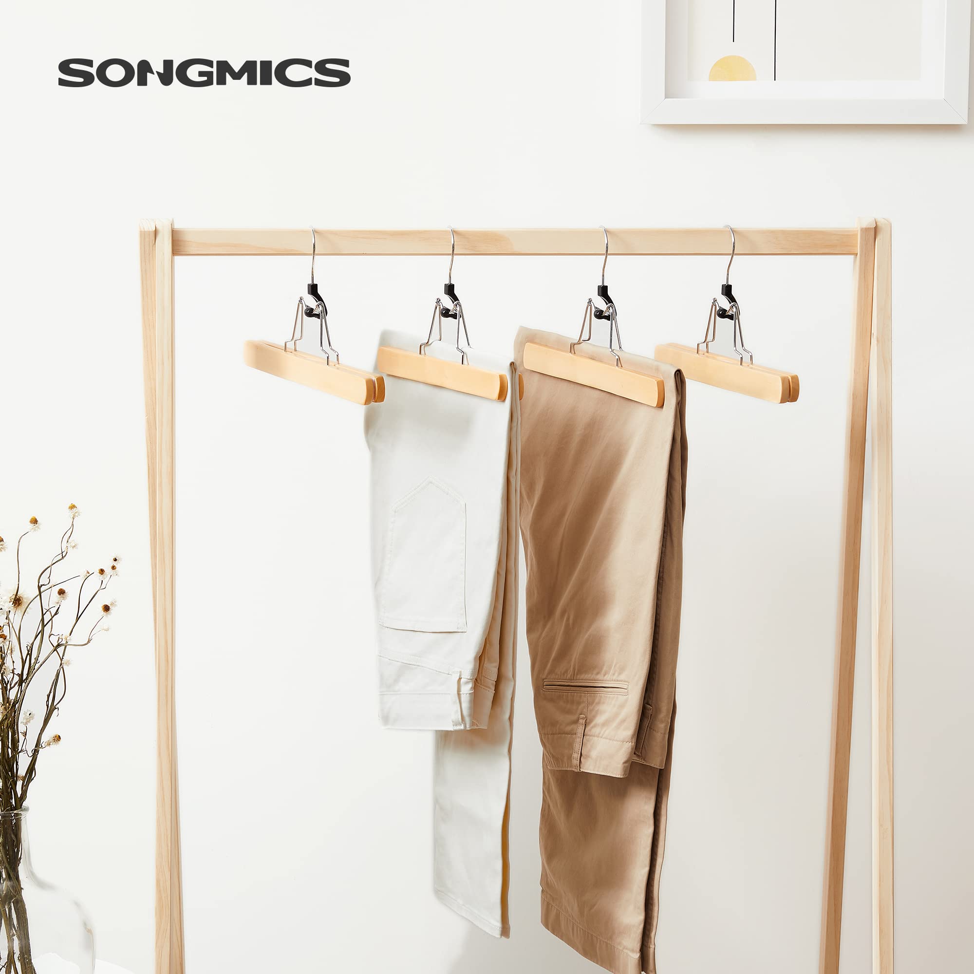 Songmics CRW007N08 Grucce Pantaloni Legno Naturale 8 Pezzi