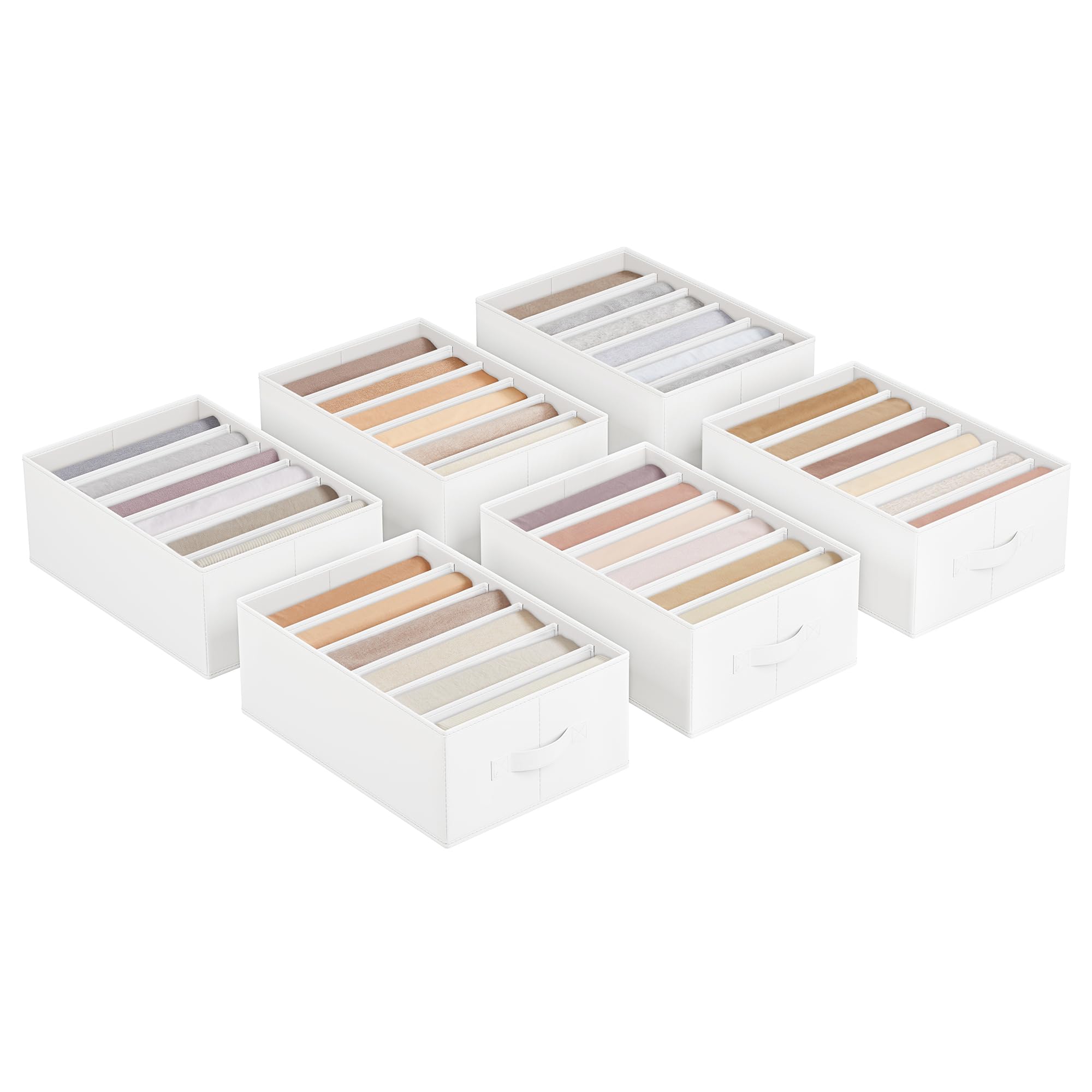 Songmics RUS009K01 set 4 organizer 6 scomparti beige sabbia