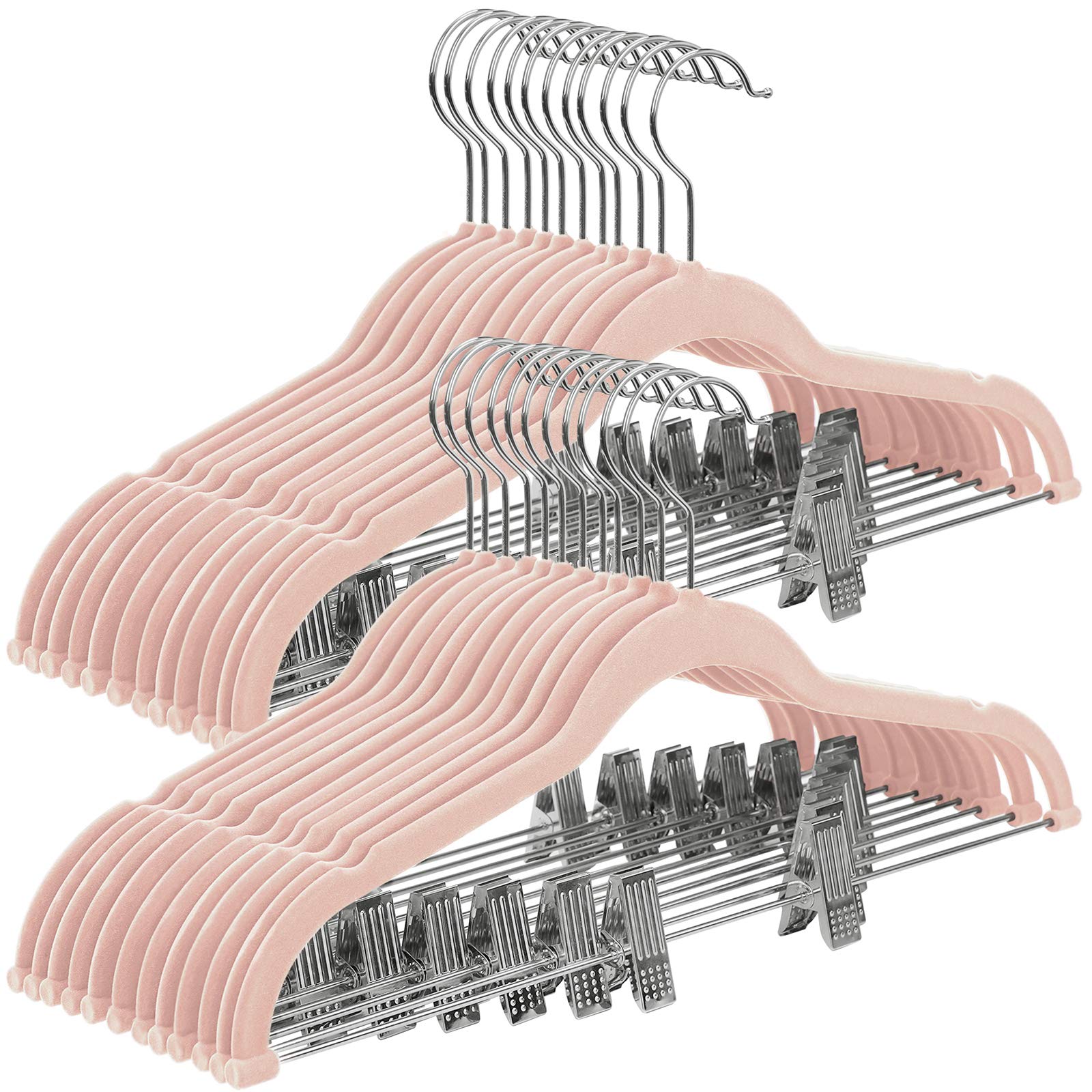 Songmics CRF12PK30 set 30 grucce vellutate 42,5 cm rosa antiscivolo