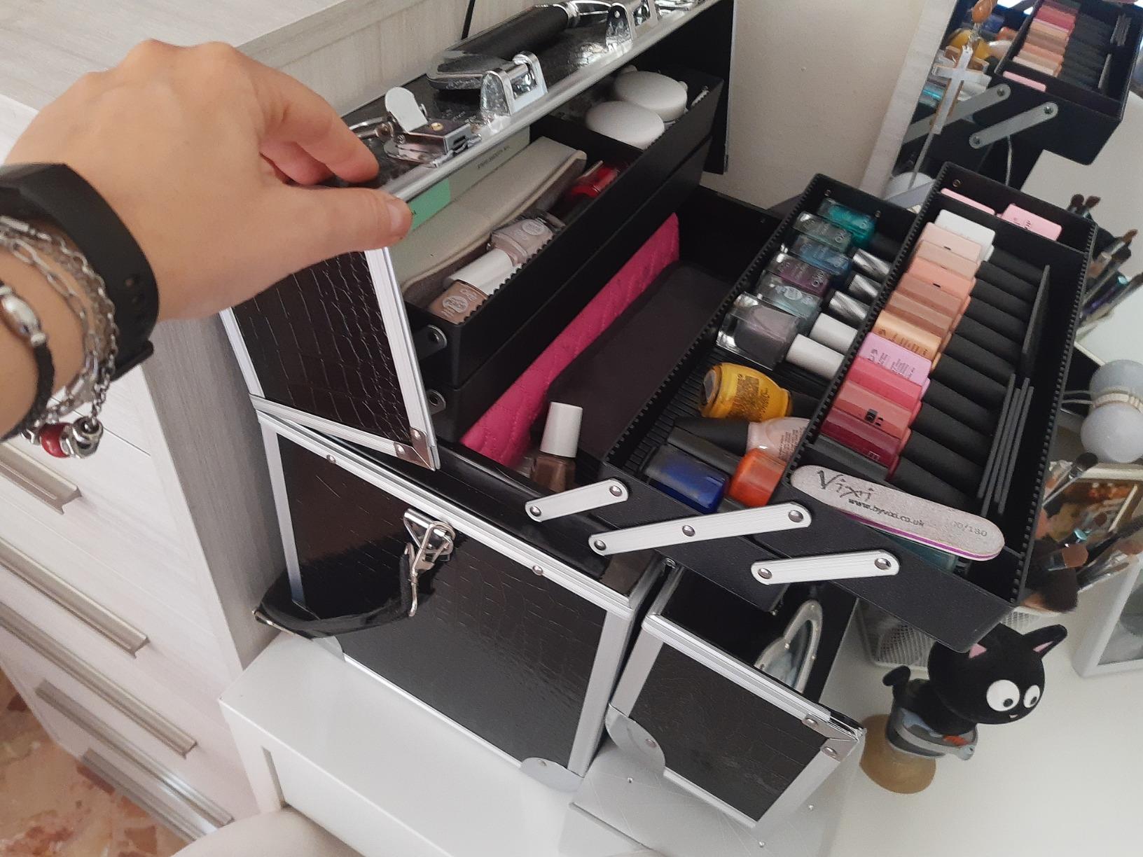 Songmics Grand Beauty Case valigetta trucchi 36,5x22x35 con specchio