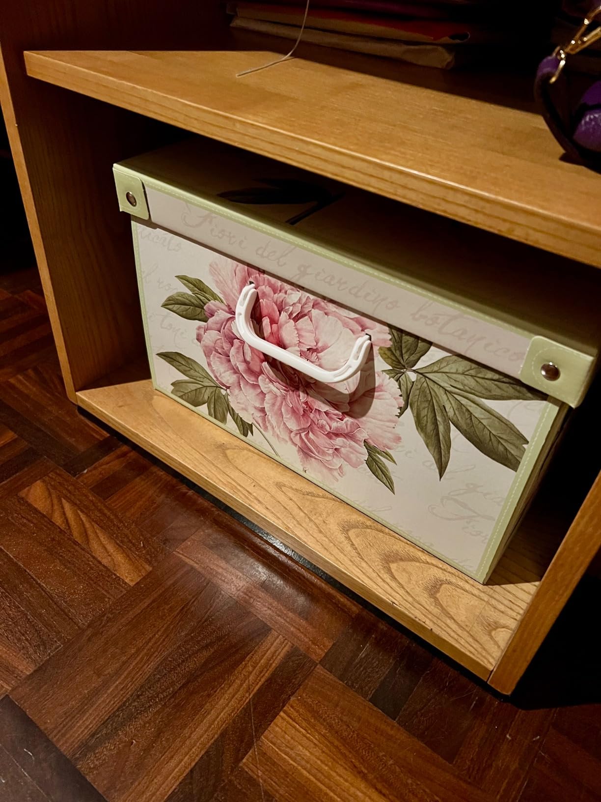 Lavatelli Camelie scatola armadio 50x39x24 cm cartone coperchio