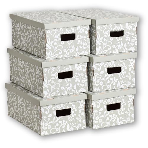 Lavatelli Flowers set 6 scatole cartone grigio 29x51x20
