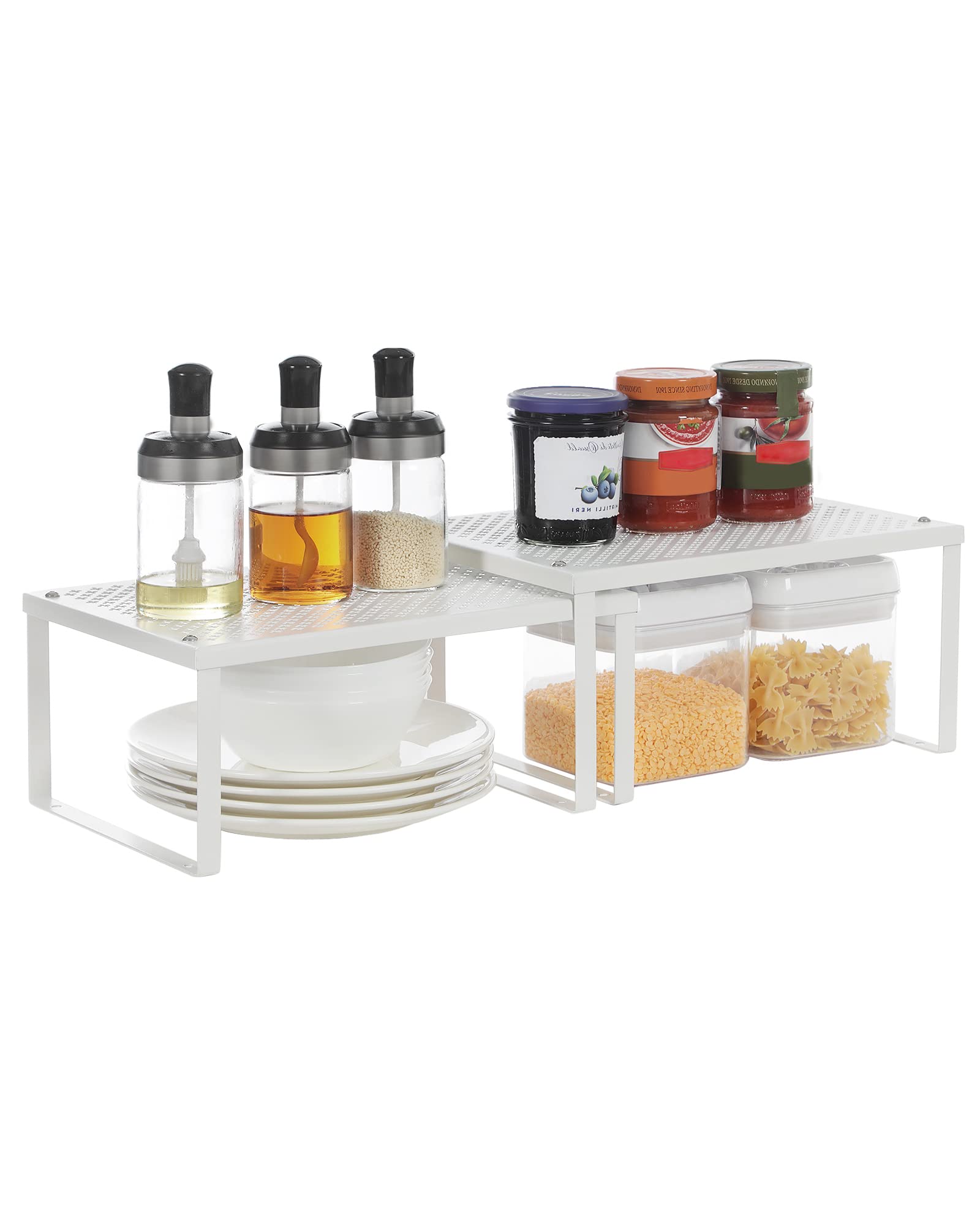 Songmics Scaffale Cucina Metallo Bianco Set 2 Pezzi Portaspezie 10kg