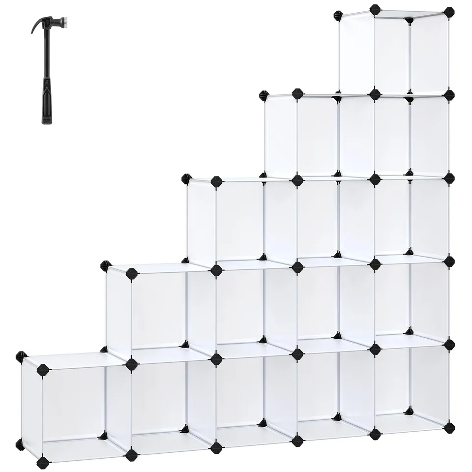 Songmics LPC44L scarpiera componibile 16 cubi bianca
