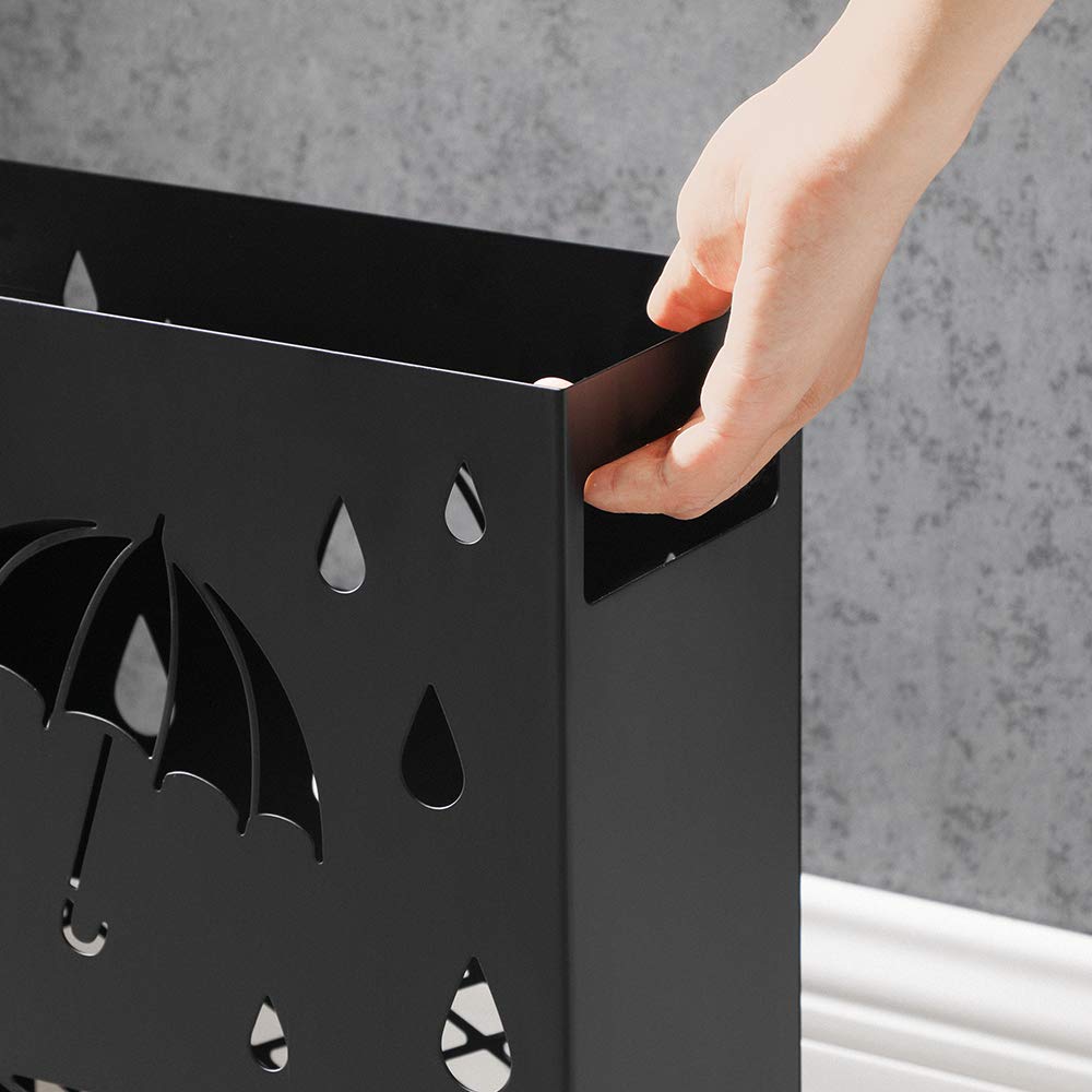 Songmics LUC004B01 portaombrelli nero 28x12x41 cm scolapioggia