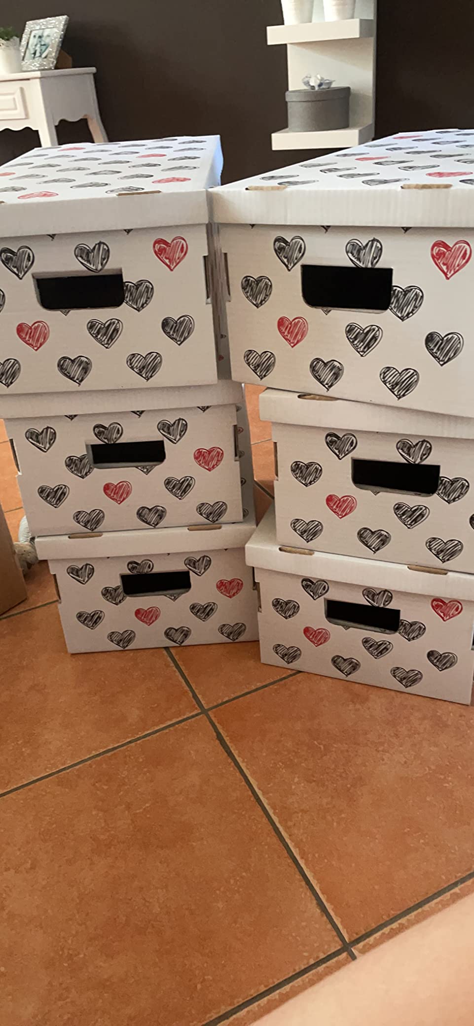 Lavatelli Flowers set 6 scatole cartone grigio 29x51x20