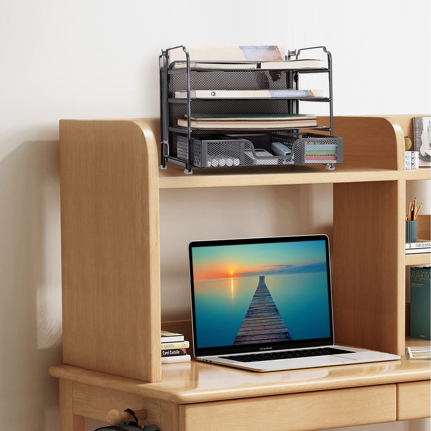 Simple Trending Organizer Scrivania 4 Vaschette A4 Nero Metallo