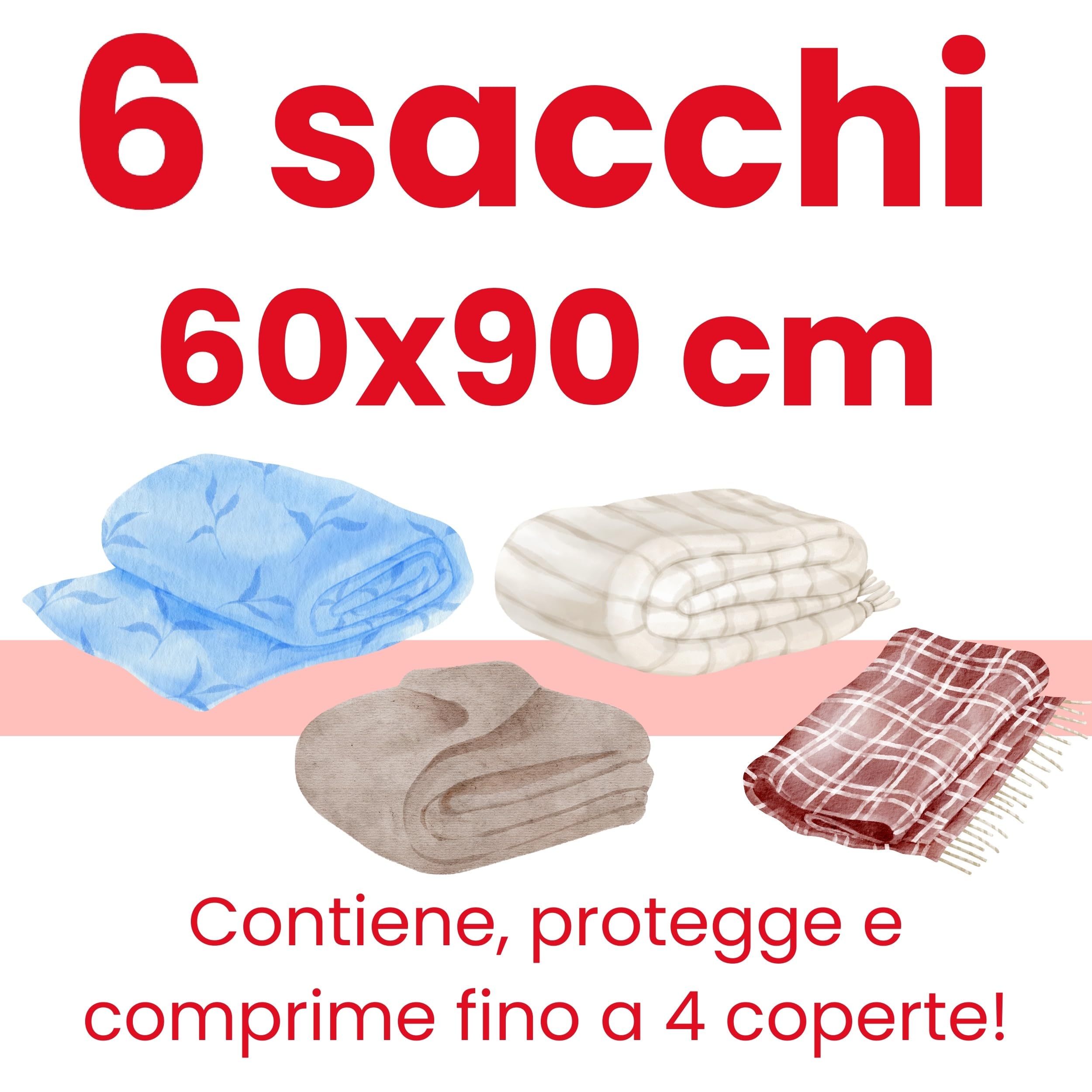 Lavatelli sacchetti sottovuoto 60x90 cm 6 pezzi piumoni