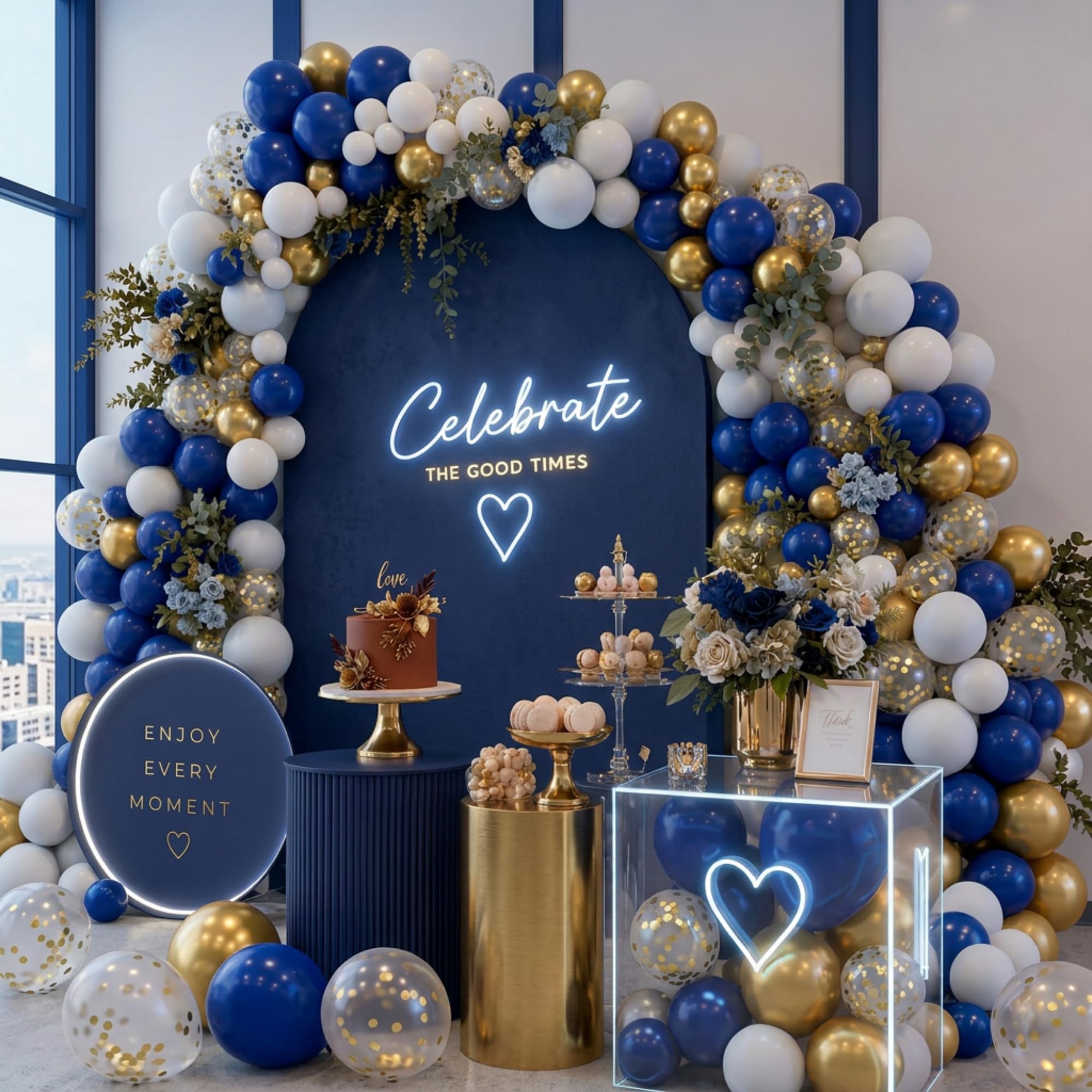 Ediesi palloncini blu e oro 30 cm 52 pezzi compleanno