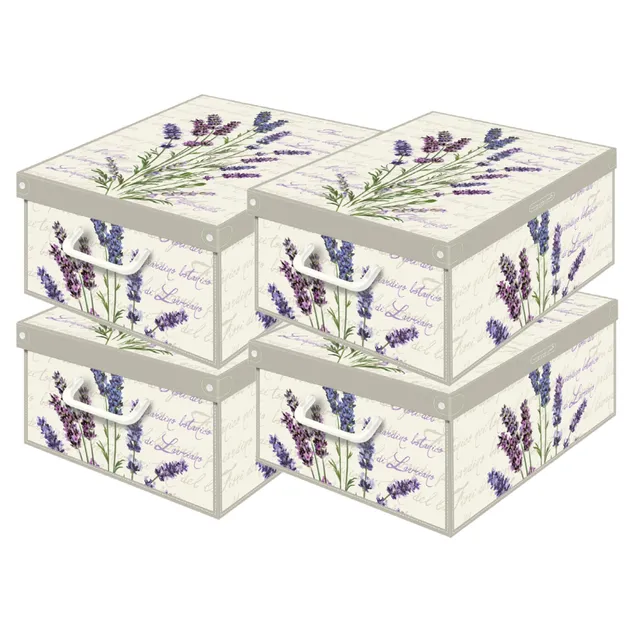Lavatelli Lavanda scatole armadio cartone 25x35x17,5 cm set 4 pezzi