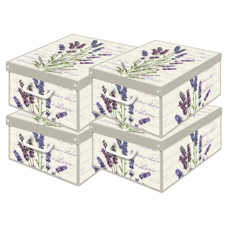 Lavatelli Lavanda scatole armadio cartone 25x35x17,5 cm set 4 pezzi