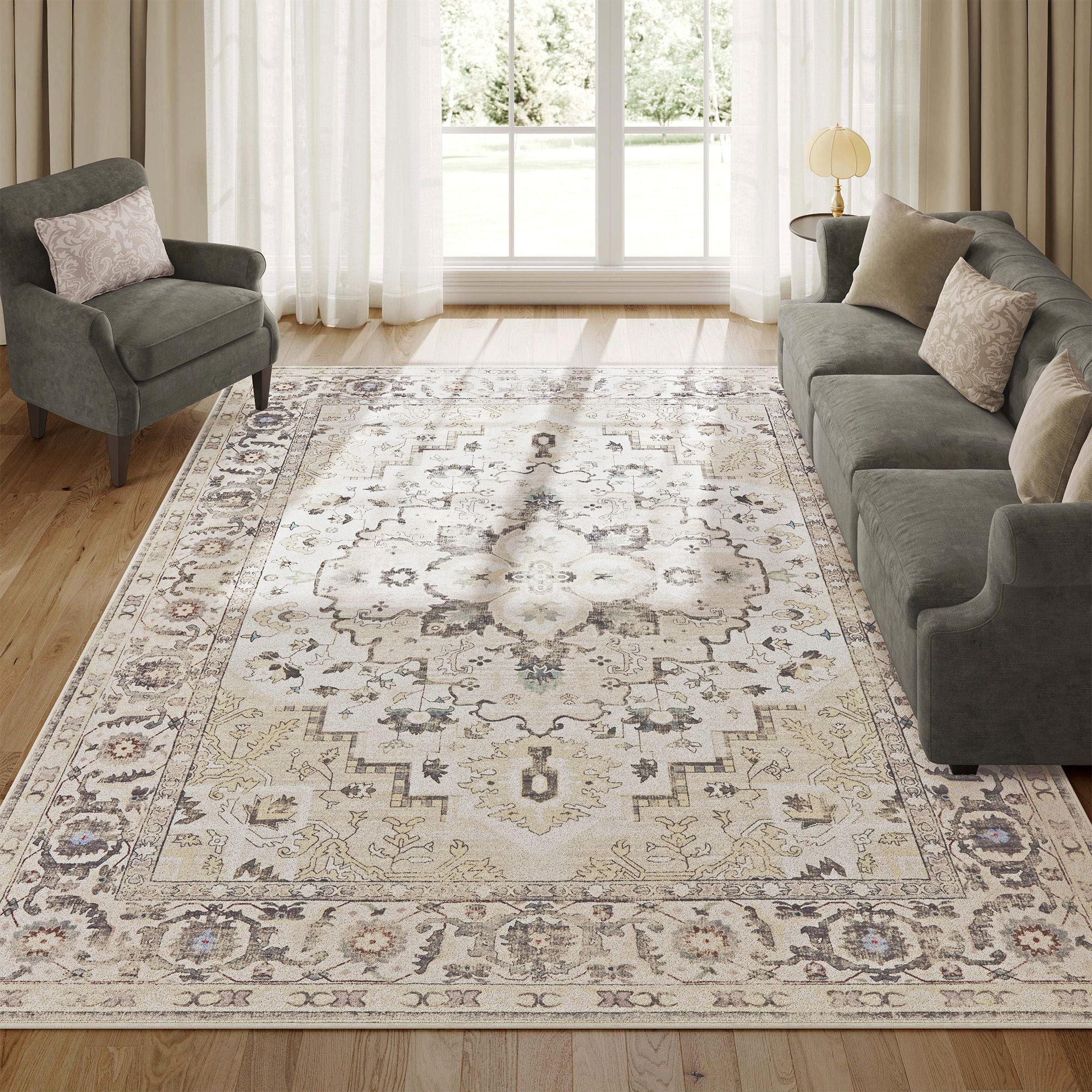 Songmics tappeto vintage antiscivolo lavabile