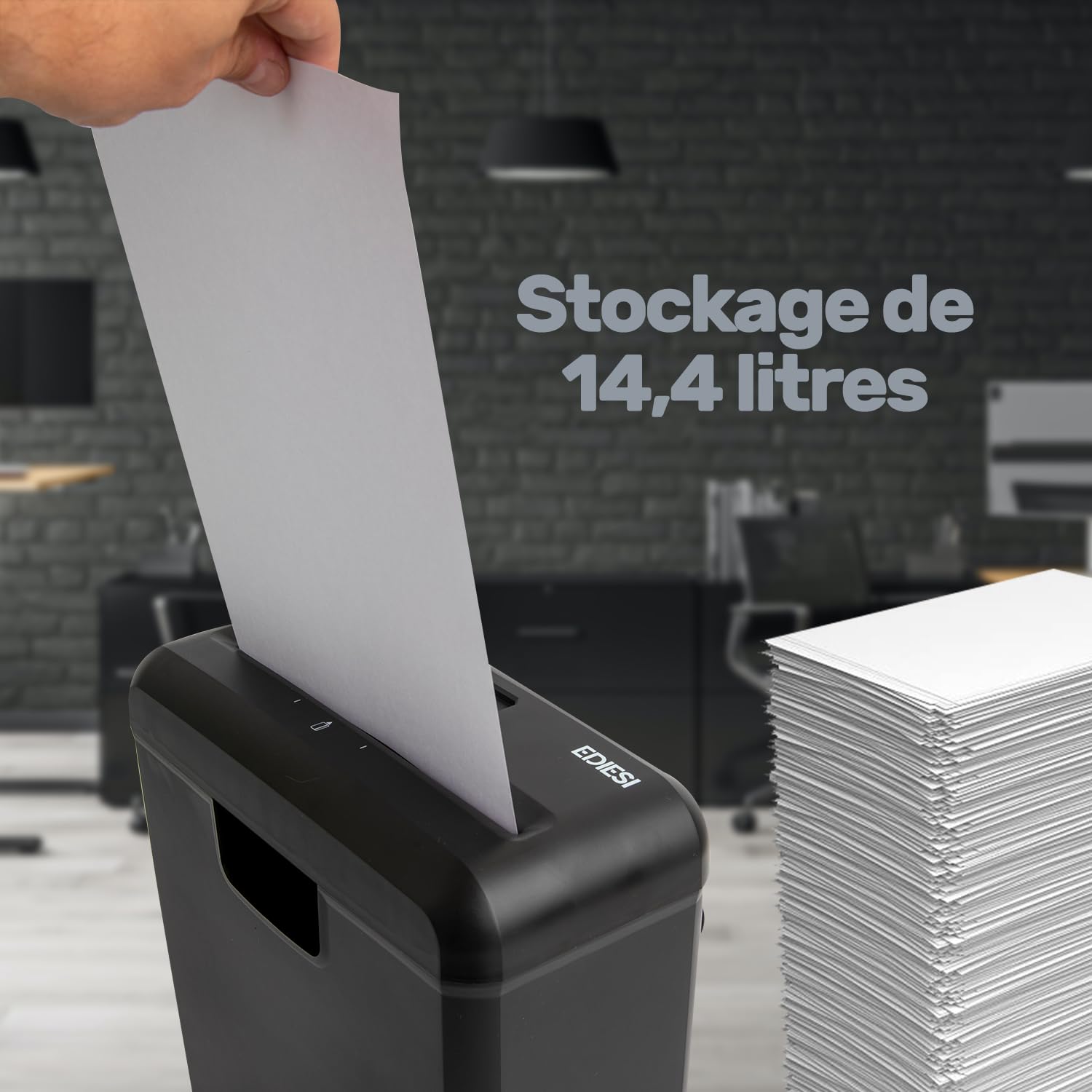 Ediesi Distruggidocumenti 6 fogli 10 litri taglio a strisce