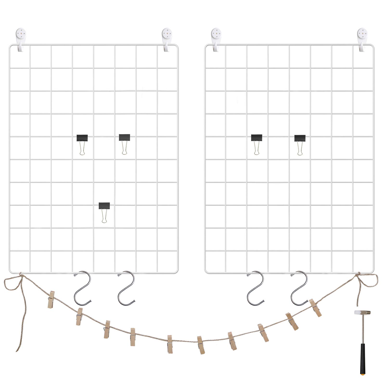 Songmics LPP01W Griglia Parete Set 2 Bianco Foto