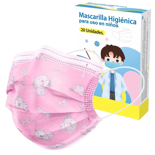 Ediesi mascherina bambini rosa 20 pezzi 3 strati