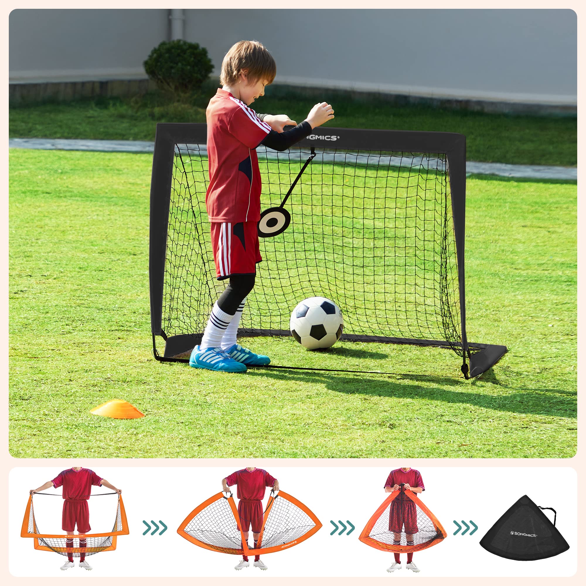 Songmics SZQ422 Porta Calcio Bambini Set 2 Arancione 120 cm