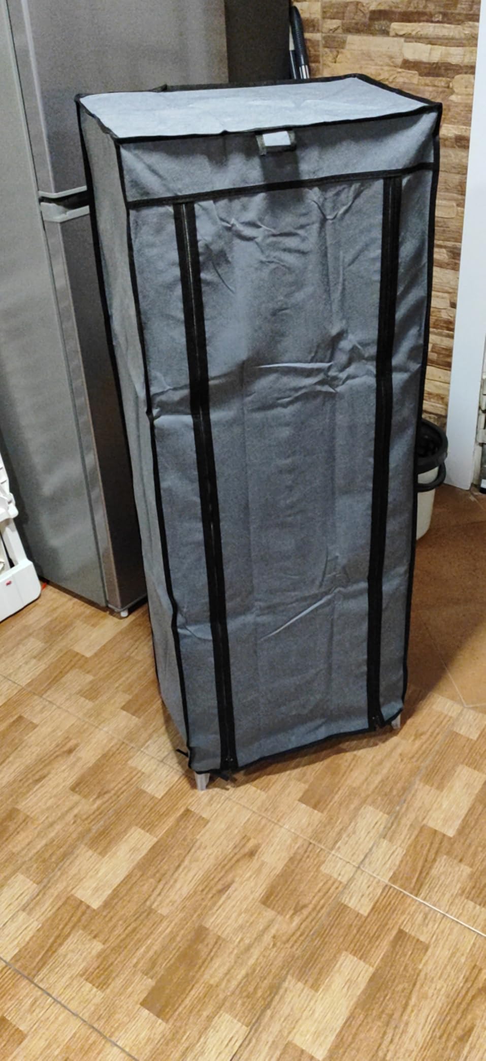 Songmics RXJ024G02 scarpiera 7 ripiani grigia con copertura antipolvere