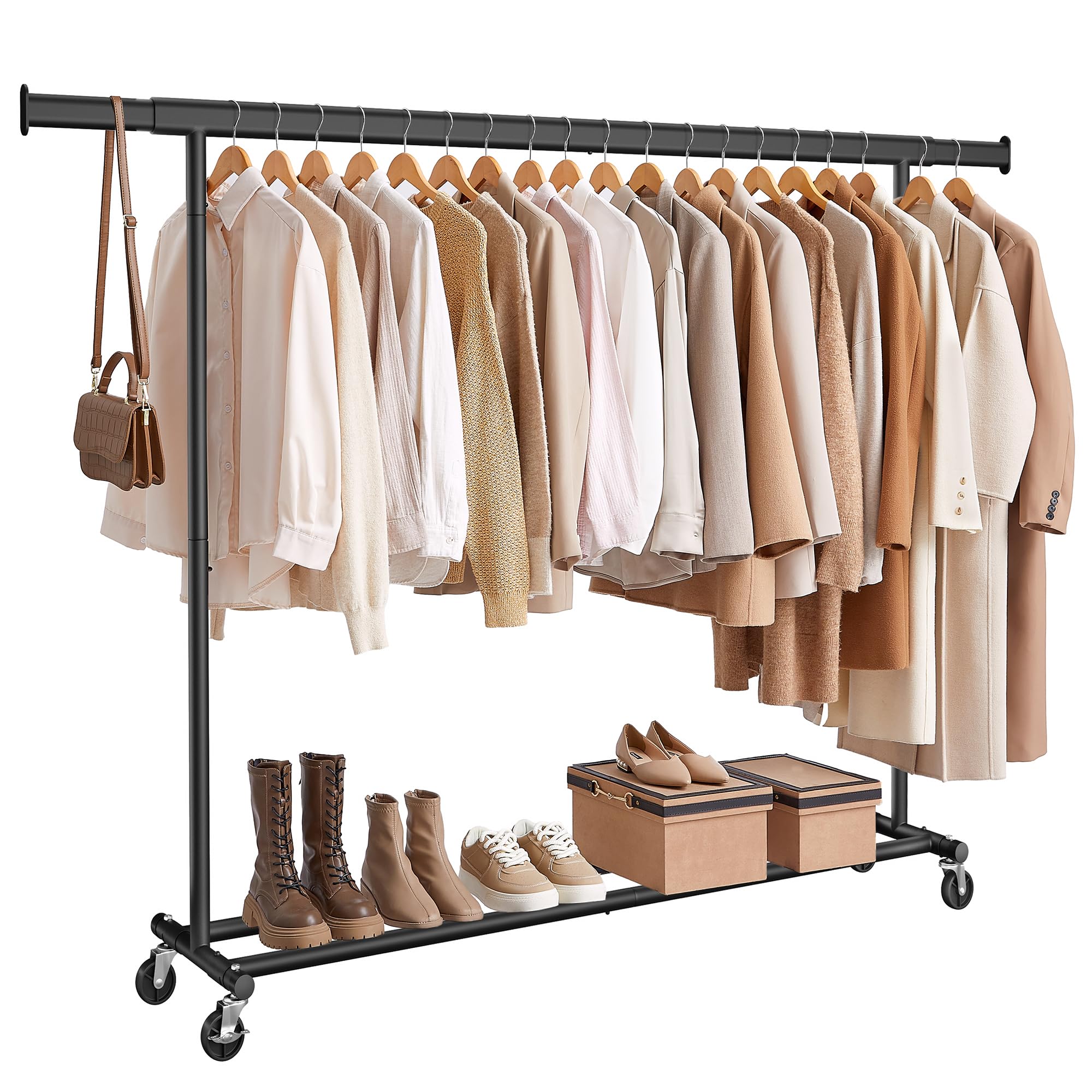 Songmics HSR013W01 stand appendiabiti bianco con ruote 100 kg