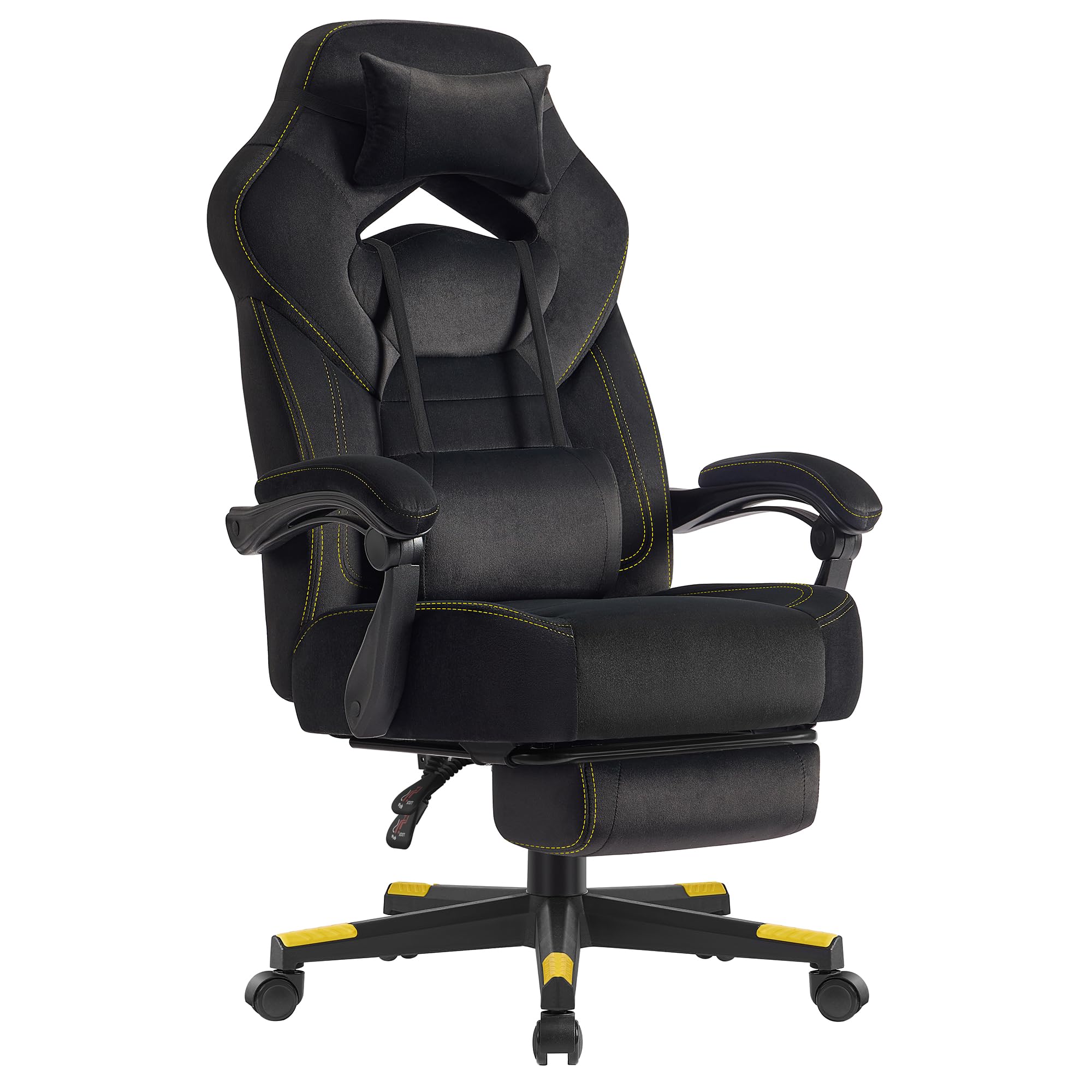 Songmics OBG077B08 sedia gaming nero inchiostro poggiapiedi