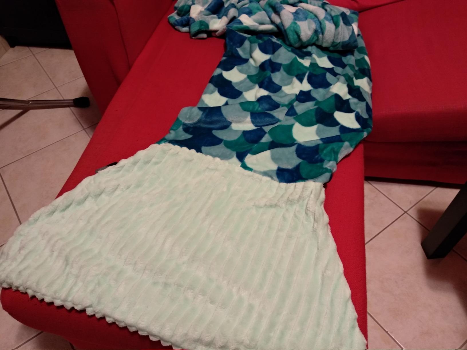 Lavatelli Kanguru Sirena coperta coda turchese 200 cm