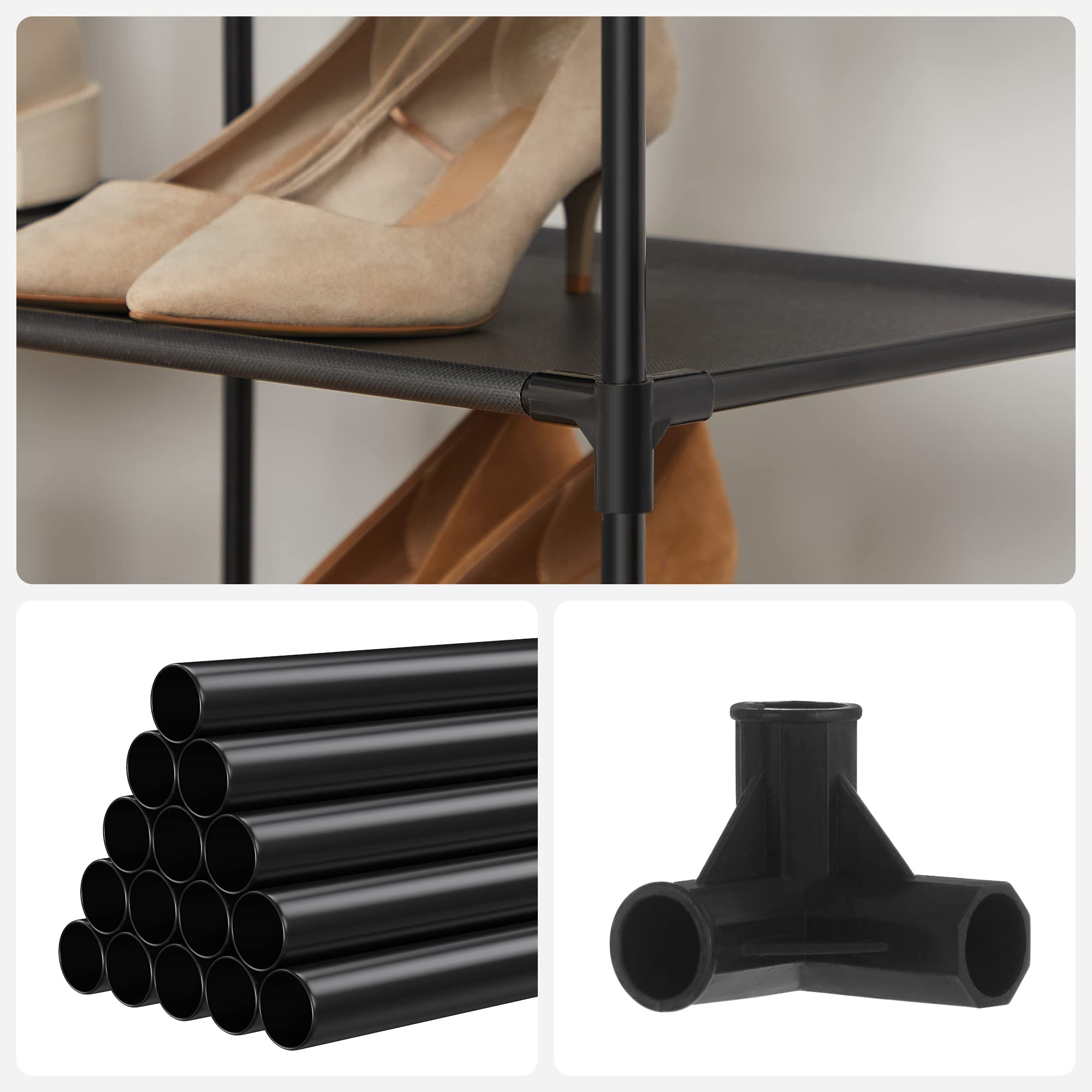 Songmics LSR209B02 Scarpiera 9 Ripiani Nero 36 Paia