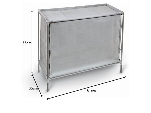Domopak Living scarpiera grigia 16 scomparti 81x35x66 cm