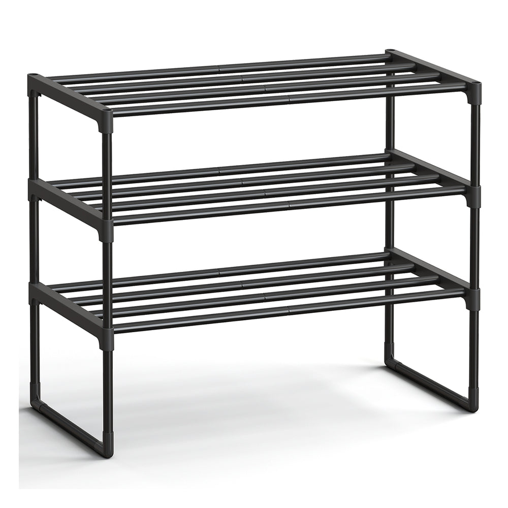 Songmics ULSA202B01 scarpiera metallo nero 2 ripiani 6-9 paia