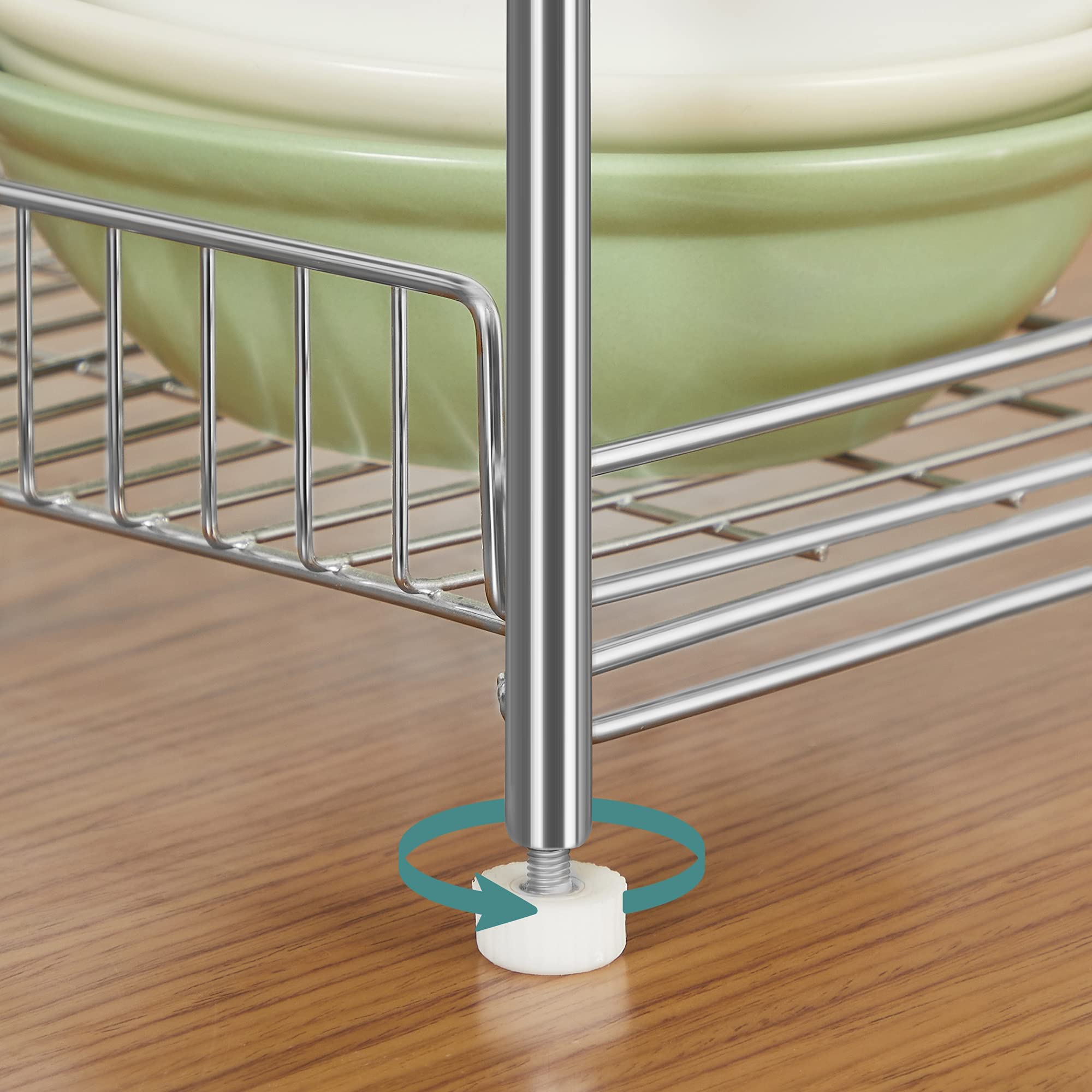 Songmics KCS015E01 portaspezie 2 ripiani argento cucina