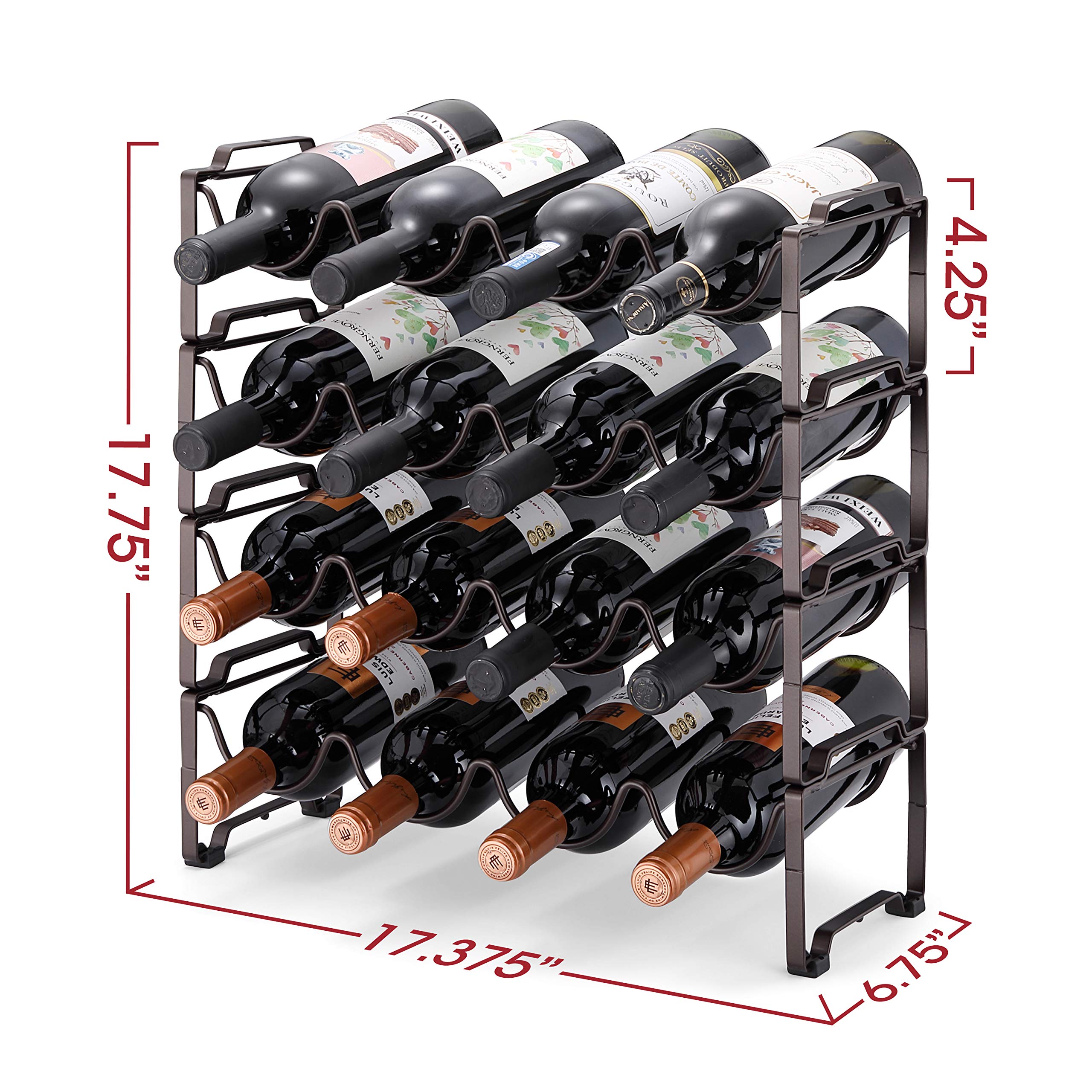 Simple Trending 4-Tier portabottiglie vino bronzo 16 posti