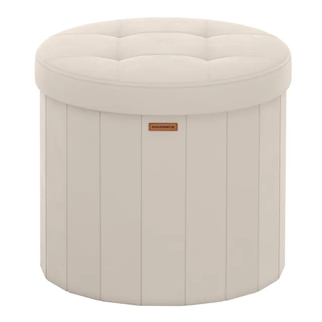 SONGMICS MAZIE LSF608L01 Pouf Contenitore Beige Cappuccino velluto