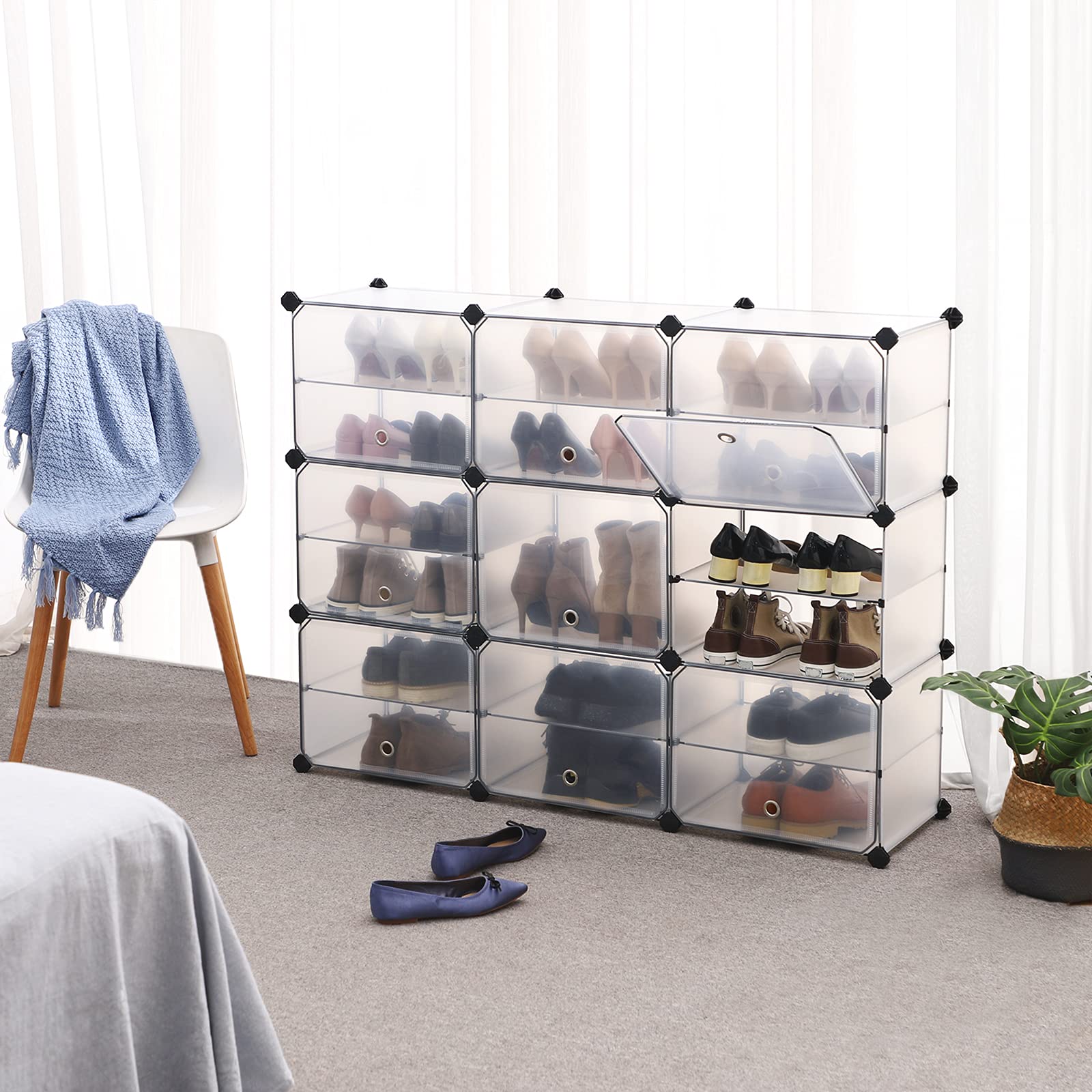 Songmics LPC502W cubi con ante bianco scarpiera guardaroba