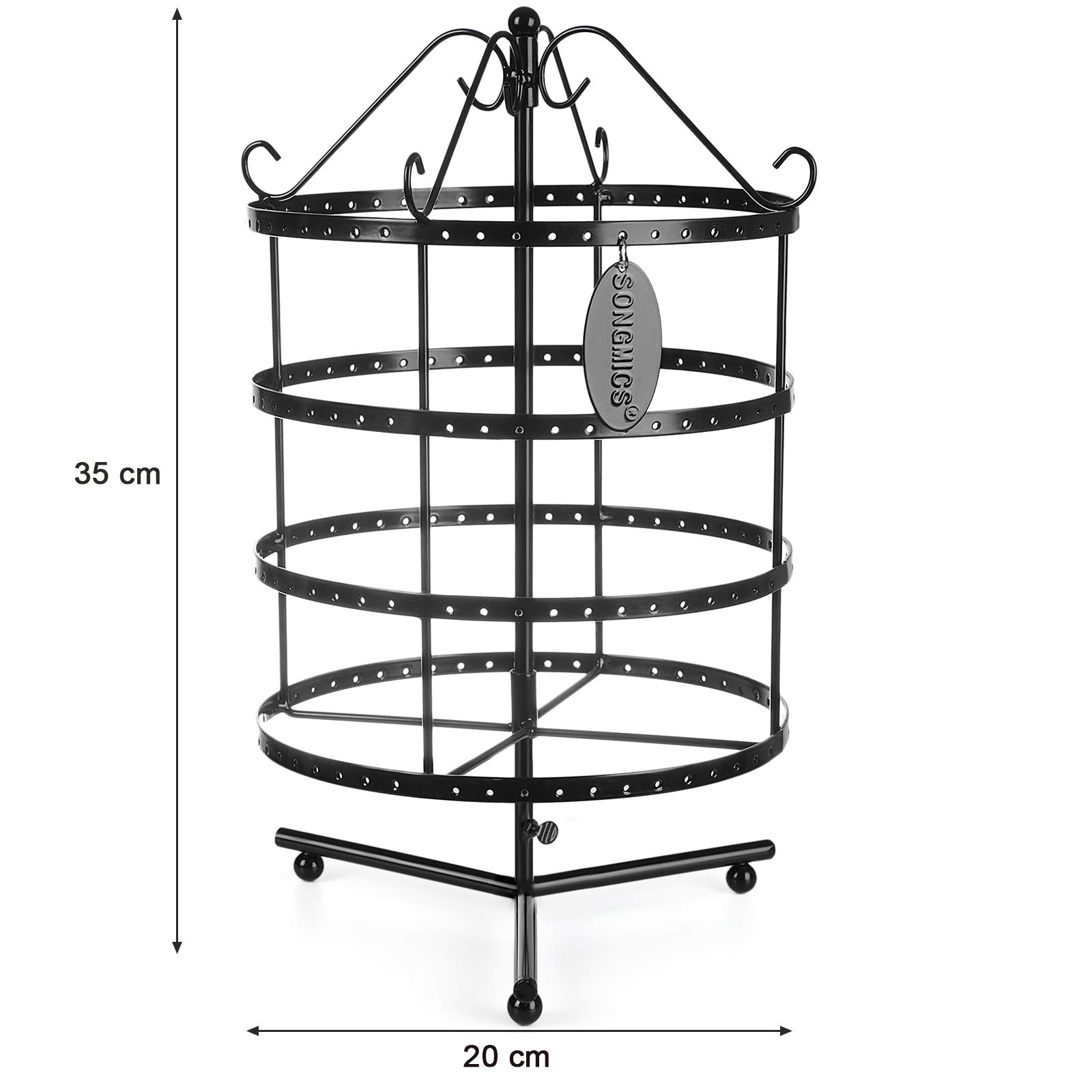 Songmics JDS012B espositore orecchini girevole nero 96 paia