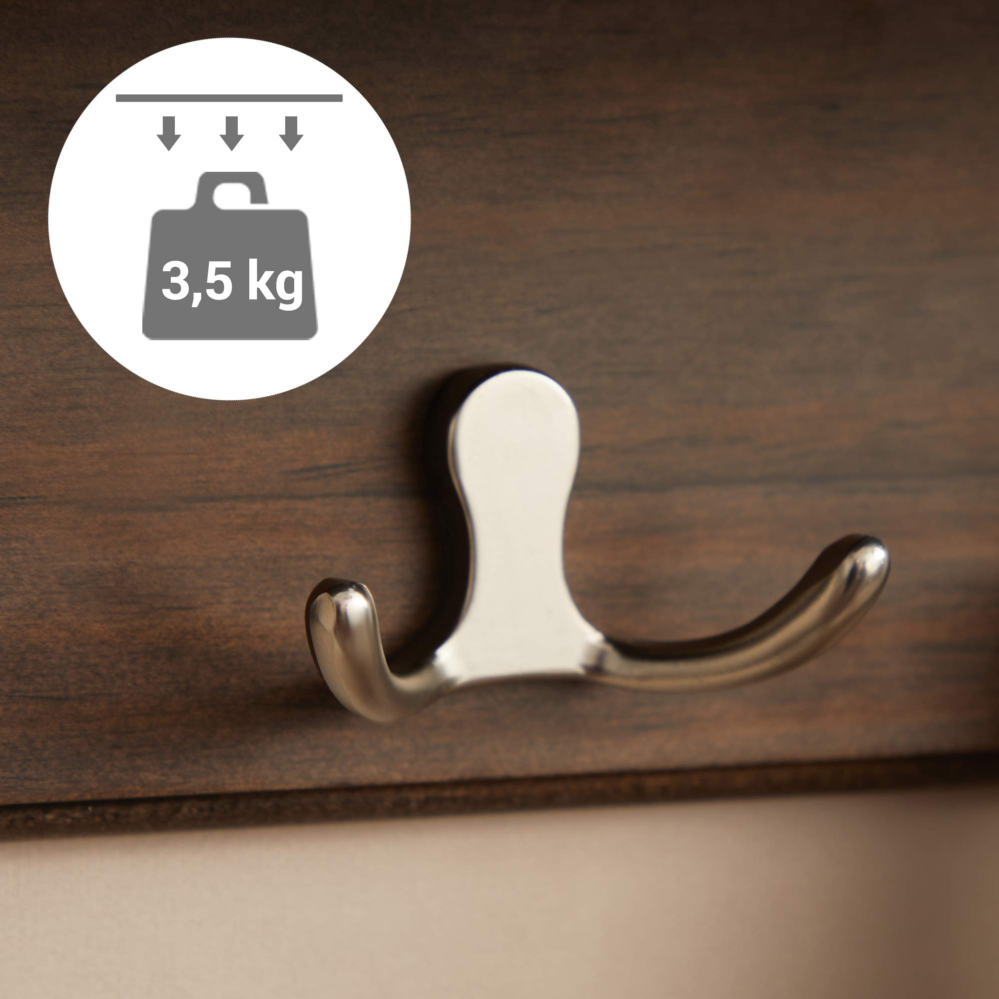 Songmics LHR042X02 appendiabiti 4 ganci doppi marrone vintage