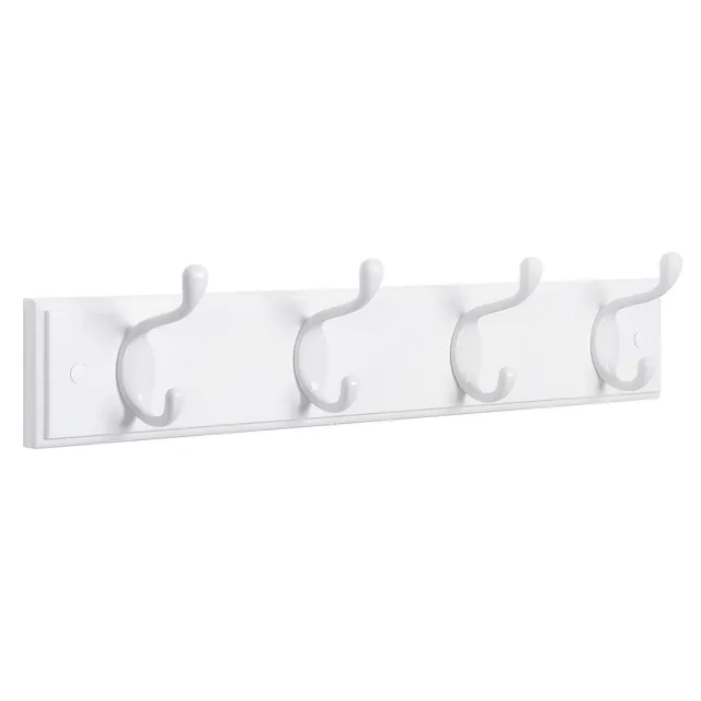 Songmics LHR23WT appendiabiti parete 4 ganci doppi bianco 40 cm