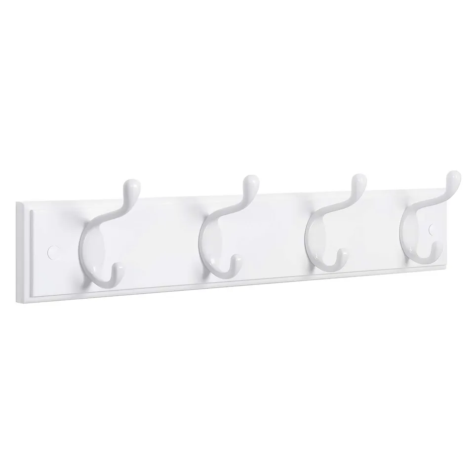 Songmics LHR23WT appendiabiti parete 4 ganci doppi bianco 40 cm