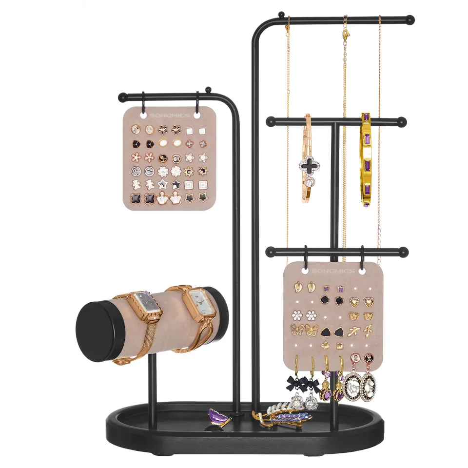 Songmics JJS025B01 Portagioie Metallo Nero Inchiostro Antigroviglio