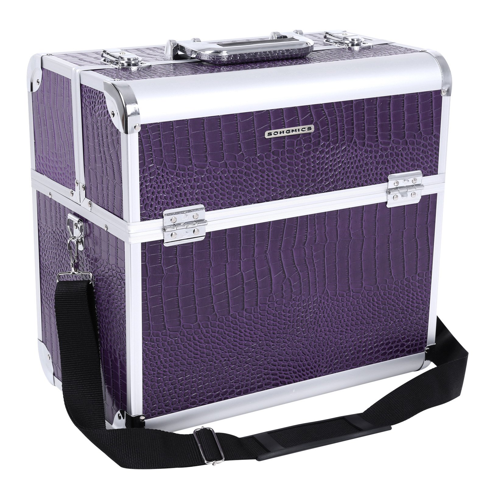 Songmics Grand Beauty Case valigetta trucchi 36,5x22x35 con specchio